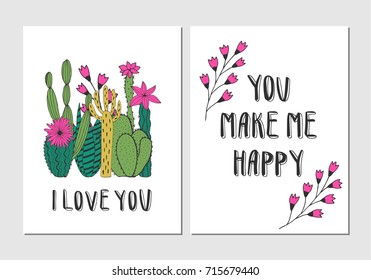 Cute cactus cards