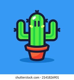 Ilustración del vector de la caricatura de cactus 