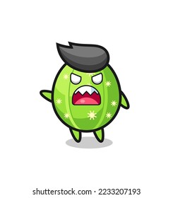 cute cactus cartoon in a very angry pose , cute style design for t shirt, sticker, logo element