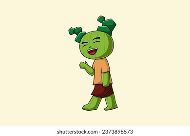 Cute Cactus Character Design Illustration