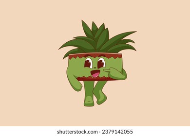Cute Cactus Character Design Illustration