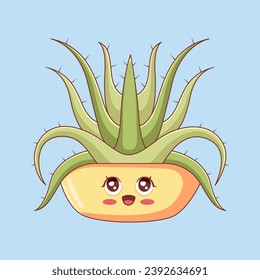 Cute Cactus Character Design Illustration