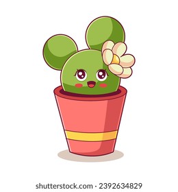 Cute Cactus Character Design Illustration