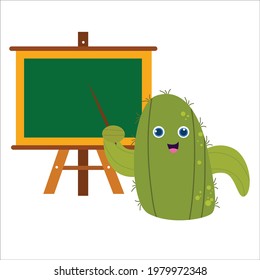 cute cactus character vector template design illustration