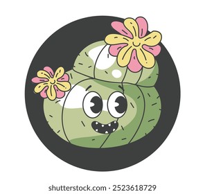 Cute cactus characters isolated set. Vector flat graphic design element concept illustration	