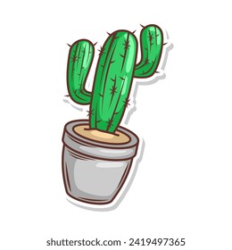 cute cactus doodle cartoon illustration art