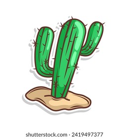 cute cactus doodle cartoon illustration art