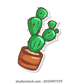 cute cactus doodle cartoon illustration art