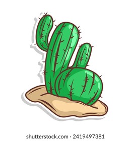 cute cactus doodle cartoon illustration art