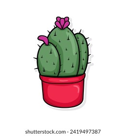 cute cactus doodle cartoon illustration art