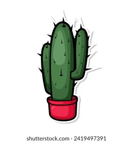 cute cactus doodle cartoon illustration art