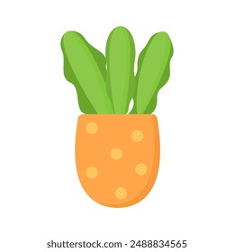 Cute cactus in a dot orange pot