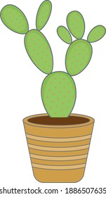 cute cactus flat style design