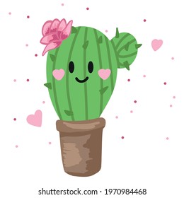 cute cactus with a flower
