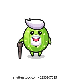 cute cactus grandpa is holding a stick , cute style design for t shirt, sticker, logo element