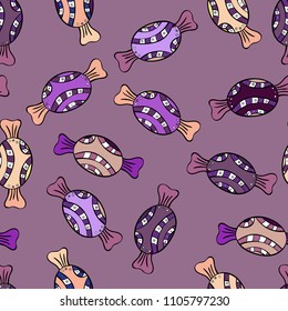 Cute cactus and hand drawn textures. Perfect for fabric, textile. Vector background on blue, red and brown.
