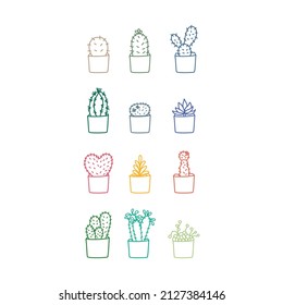 Cute cactus. Hand drawn cactus. vector illustration