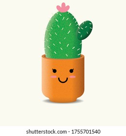 cute cactus. happy cactus vector. cactus vector. EPS10