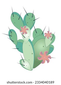 Cute cactus. Home plant. Room green cactus. Vector cartoon isolated on white background,flat style