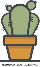 cute cactus icon minimalism design