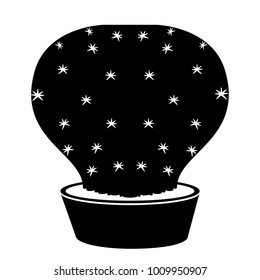 Cute cactus icon. Silhouette. Vector illustration design