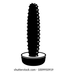 Cute cactus icon. Silhouette. Vector illustration design