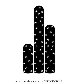 Cute cactus icon. Silhouette. Vector illustration design