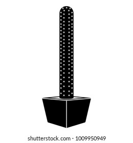 Cute cactus icon. Silhouette. Vector illustration design
