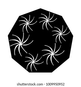 Cute cactus icon. Silhouette. Vector illustration design