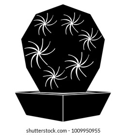 Cute cactus icon. Silhouette. Vector illustration design