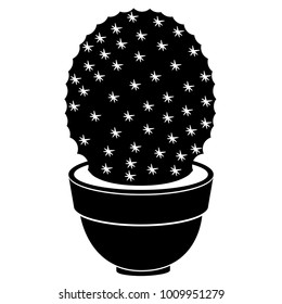 Cute cactus icon. Silhouette. Vector illustration design