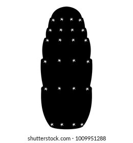 Cute cactus icon. Silhouette. Vector illustration design