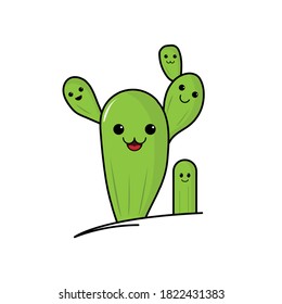 cute cactus illustration. good to use for sticker, background etc