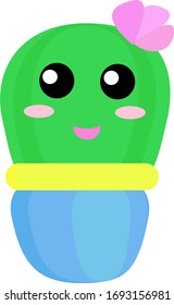 Cute cactus, illustration, vector on white background