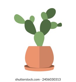 Cute cactus indoor plant icon Vector illustration