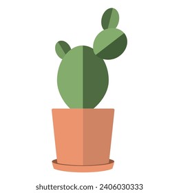 Cute cactus indoor plant icon Vector illustration