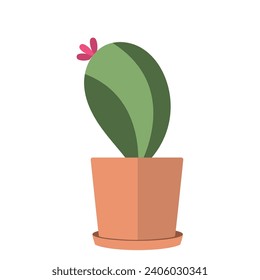 Cute cactus indoor plant icon Vector illustration