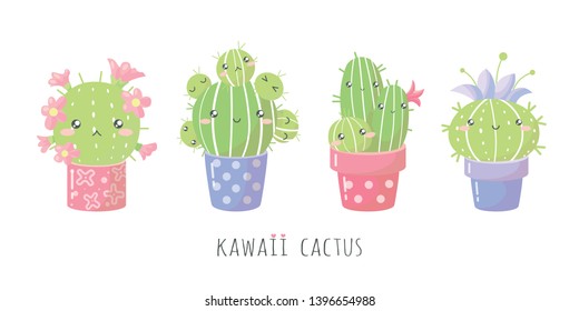 Cute cactus isolated on white background. T-shirt design. Vector illustration. Flat design. EPS 10.