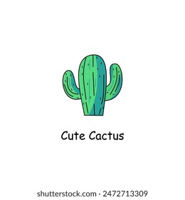 Cute cactus isolated on white background.  Desert spiny plant, mexico cacti flower and tropical home plants, succulents