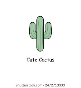 Cute cactus isolated on white background.  Desert spiny plant, mexico cacti flower and tropical home plants, succulents
