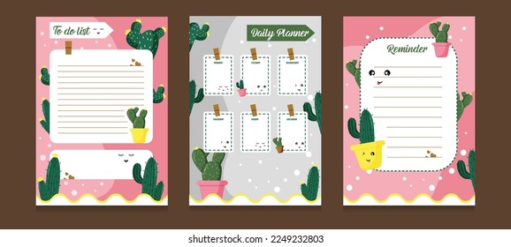 Cute Cactus Journal Template Design