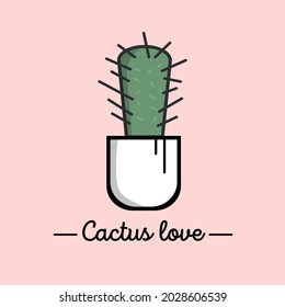 Cactus lindo para el diseño vectorial de los amantes del cactus. Cartas, tableros, diseño de papel pintado