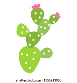 Cute cactus on white background vector illustration hand draw desing