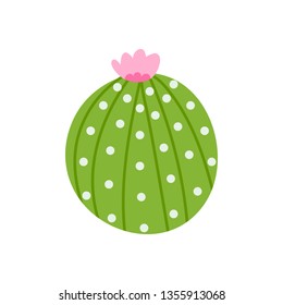 Cute cactus on white background vector illustration hand draw desing