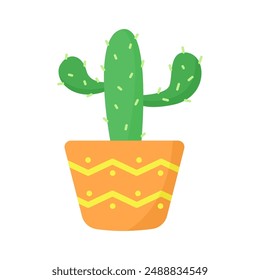 Cute cactus in a orange pot