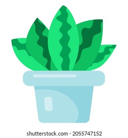 Cute cactus in pot, funny print in cartoon flat style. Home succulent plant illustration. Exotic and tropical plants. Print for books, planner, clothes, textile, design and decor