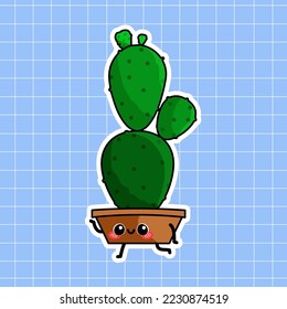 Cute Cactus In A Pot Illustration