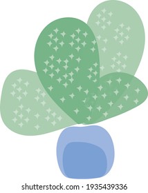 Cute cactus  in pot on white background. Vector illustration succulent.