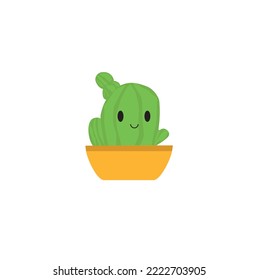 cute cactus in a pot vector illustration