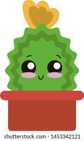 Cactus en macetas, ilustración, vector sobre fondo blanco.